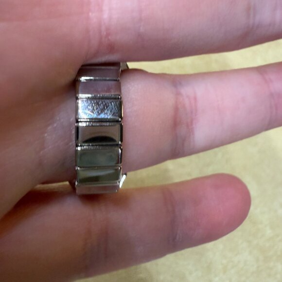 Avon Watch Ring w/April Birthstone Rhinestones Around Dial - Picture 2 of 8